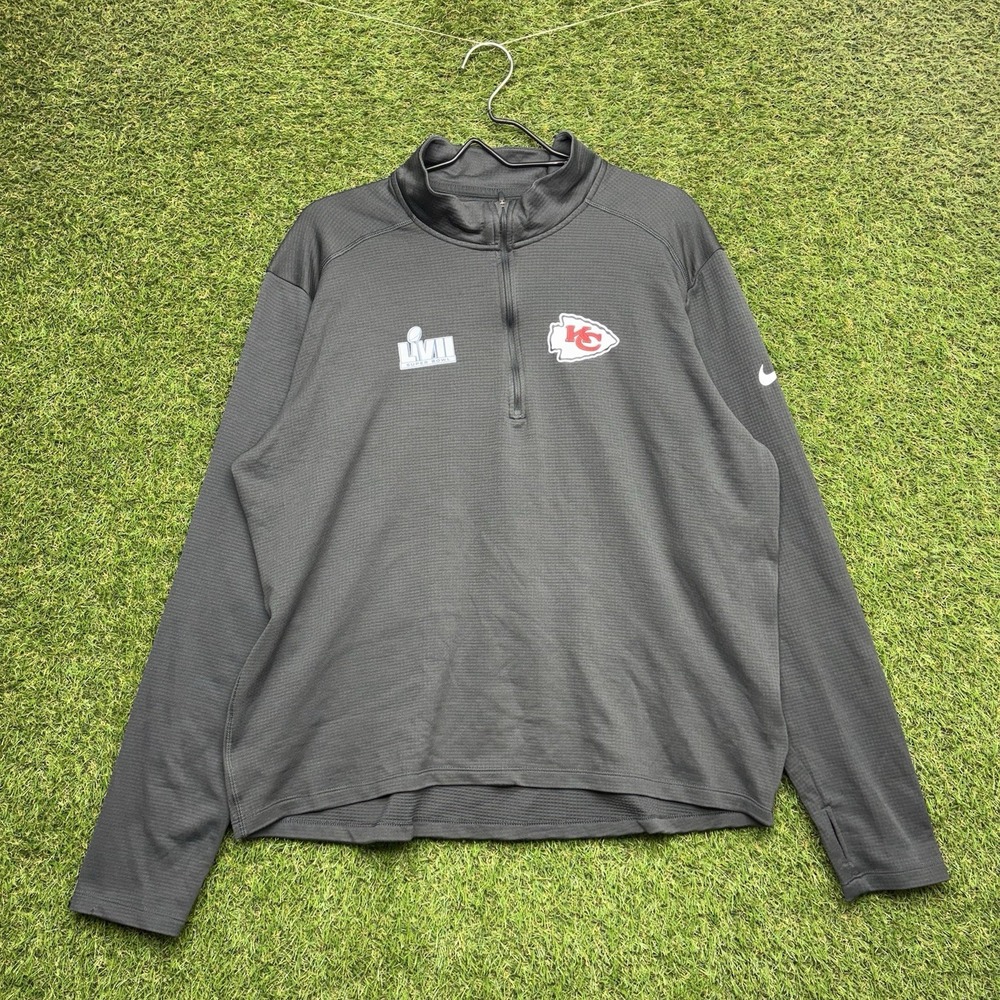 Kansas City Chiefs Nike Shirt Mens XL Super Bowl LVII Champions Pacer Half-Zip